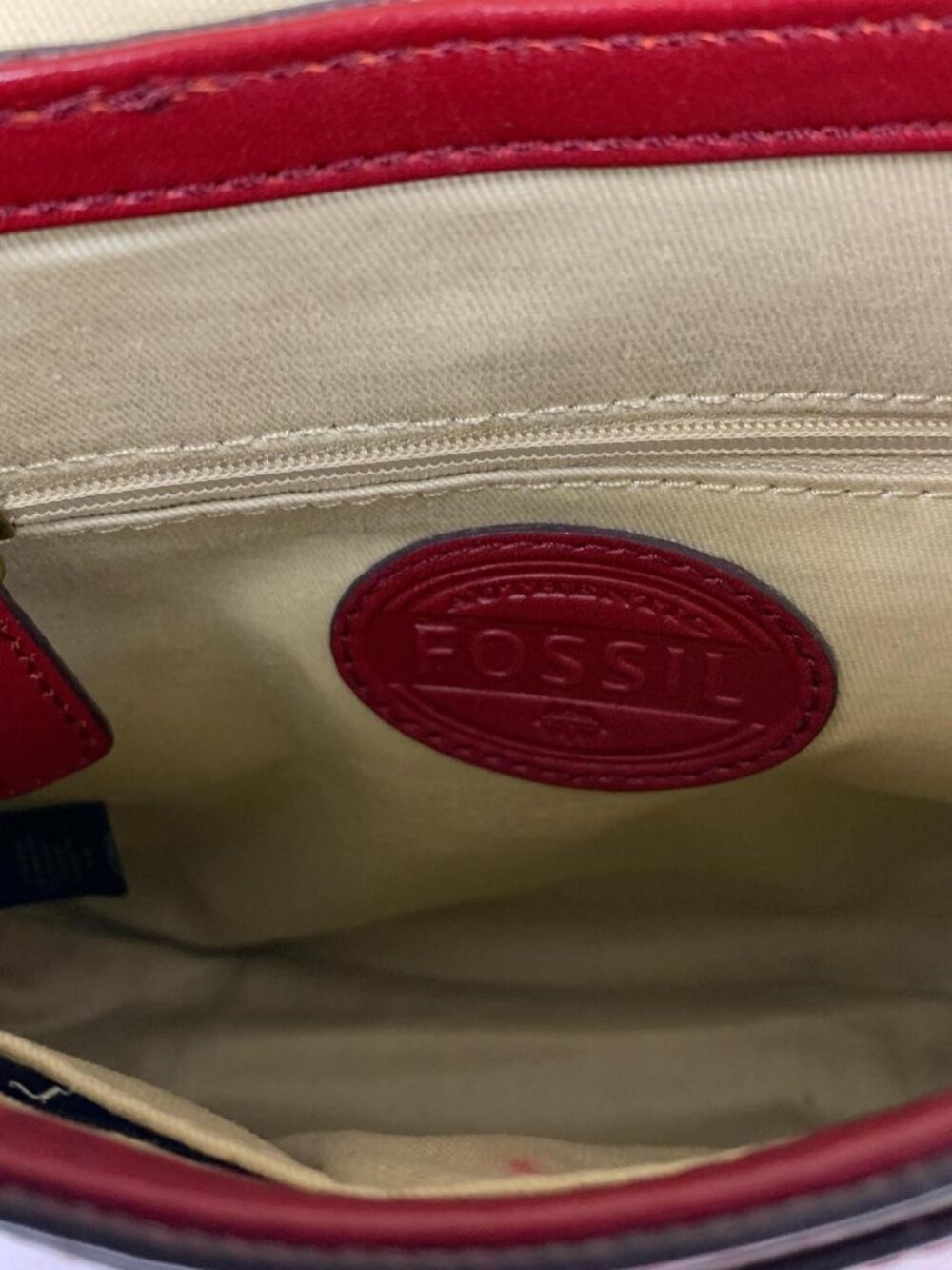 Fossil Memoir Flap Crossbody Bag - Stylish Cranberry Leather & Calf Hair - Picture 8 of 8
